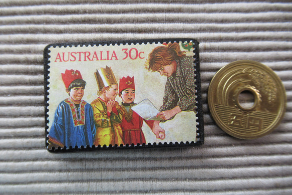 オーストラリア　クリスマス切手ブローチ9095 3枚目の画像