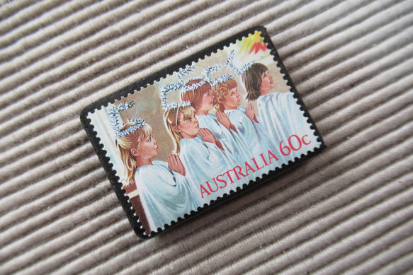 オーストラリア　クリスマス切手ブローチ9096 2枚目の画像