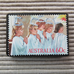 オーストラリア　クリスマス切手ブローチ9096 1枚目の画像