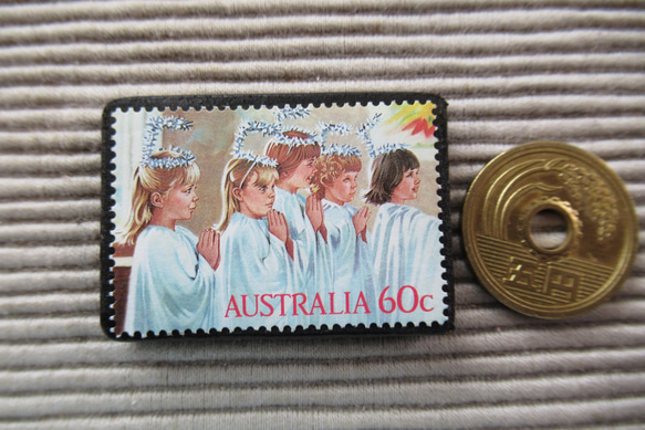 オーストラリア　クリスマス切手ブローチ9096 3枚目の画像
