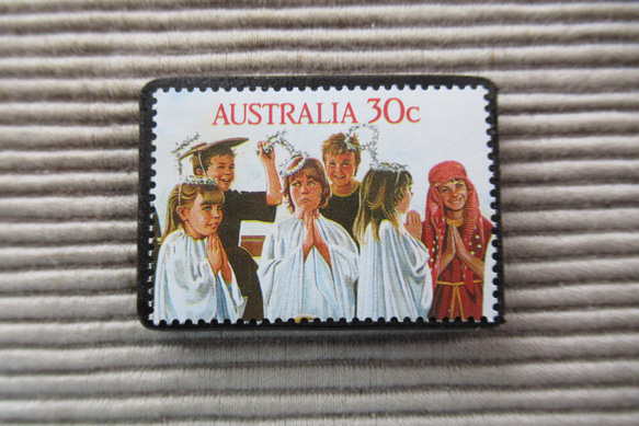 オーストラリア　クリスマス切手ブローチ9097 1枚目の画像