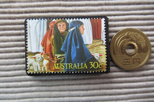 オーストラリア　クリスマス切手ブローチ9098 3枚目の画像