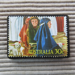 オーストラリア　クリスマス切手ブローチ9098 1枚目の画像