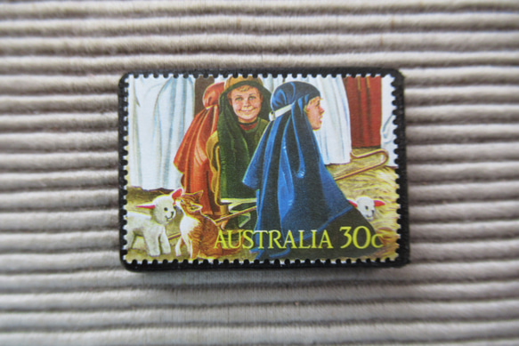 オーストラリア　クリスマス切手ブローチ9098 1枚目の画像