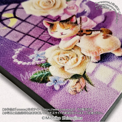 油絵 絵画【猫と紫の薔薇】 真紅と猫 #猫#ねこ#ネコ#アメリカンショートヘア#薔薇#薔薇園#バラ