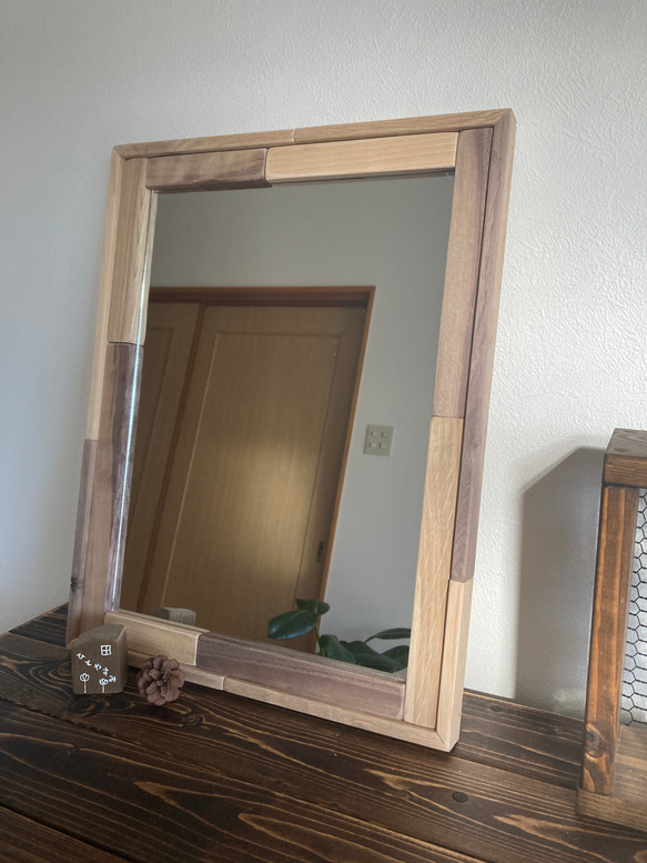 ウッドミラー アンティークミラー 壁掛け鏡 ドレッサー