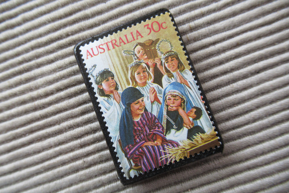 オーストラリア　クリスマス切手ブローチ9099 2枚目の画像