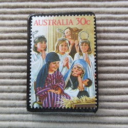 オーストラリア　クリスマス切手ブローチ9099 1枚目の画像