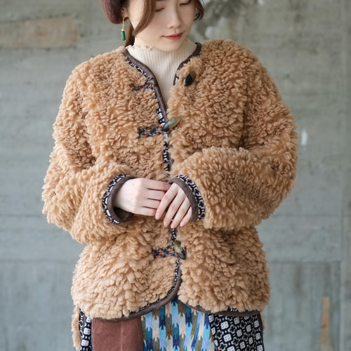 最高級✨XL ムートン 羊革 コート 初々し ジャケット ボア ベージュ 