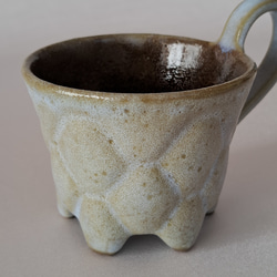 【Creema陶器市2024】玉サボテン様灰枯れ飴コーヒーカップ、約150cc 6枚目の画像