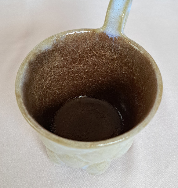 【Creema陶器市2024】玉サボテン様灰枯れ飴コーヒーカップ、約150cc 7枚目の画像
