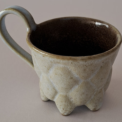【Creema陶器市2024】玉サボテン様灰枯れ飴コーヒーカップ、約150cc 4枚目の画像