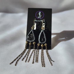 シュンガイトのマクラメピアス 7枚目の画像