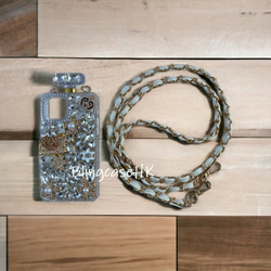 スマホショルダー ラインストーン ダイヤモンド iPhone 全機種対応 Samsung ケース クリア スマホケース 1枚目の画像