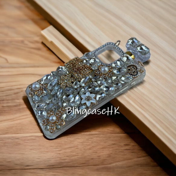 スマホショルダー ラインストーン ダイヤモンド iPhone 全機種対応 Samsung ケース クリア スマホケース 8枚目の画像