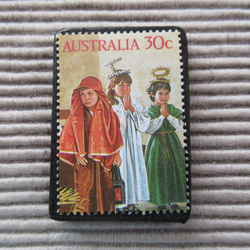 オーストラリア　クリスマス切手ブローチ9100 1枚目の画像