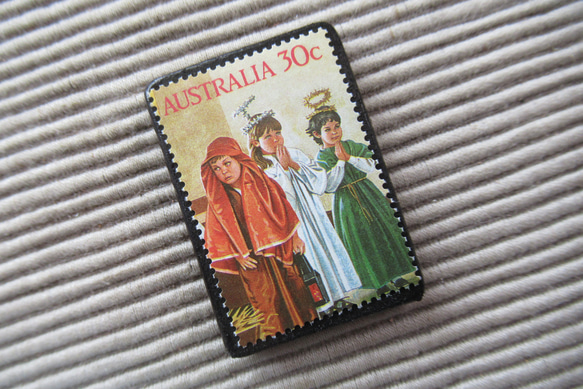 オーストラリア　クリスマス切手ブローチ9100 2枚目の画像