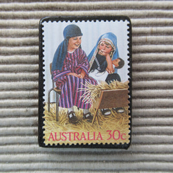オーストラリア　クリスマス切手ブローチ9101 1枚目の画像