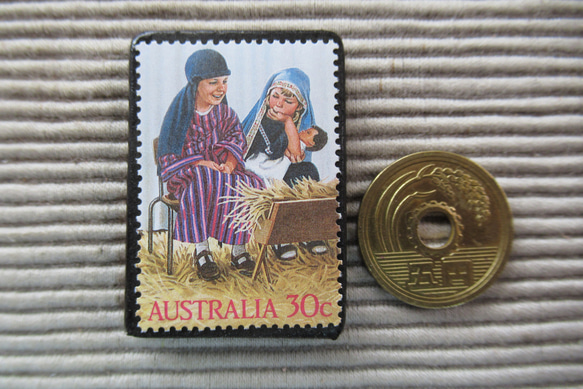 オーストラリア　クリスマス切手ブローチ9101 3枚目の画像