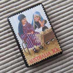オーストラリア　クリスマス切手ブローチ9101 2枚目の画像