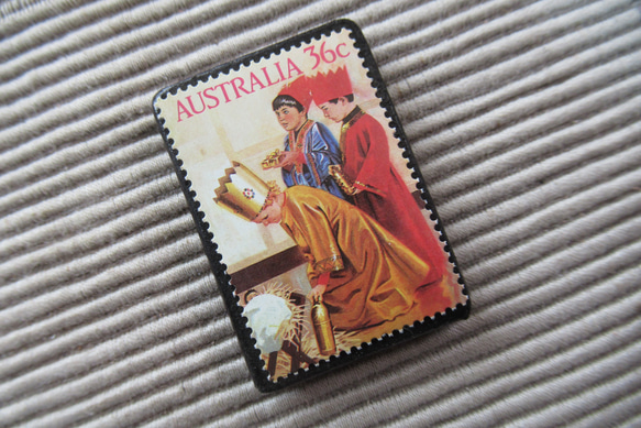 オーストラリア　クリスマス切手ブローチ9102 2枚目の画像