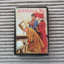 オーストラリア　クリスマス切手ブローチ9102 1枚目の画像