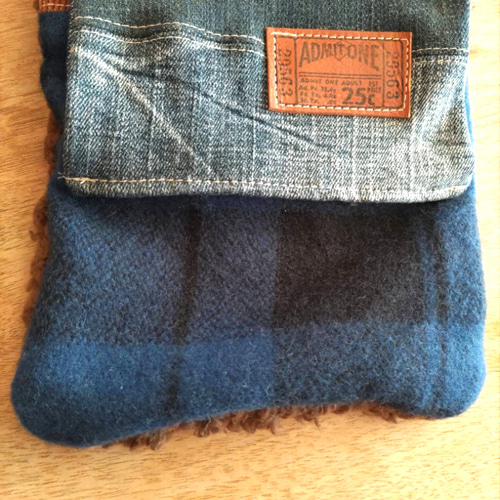 デニム ふわもこ パッチワークマフラー ① マフラー yuyu511 通販