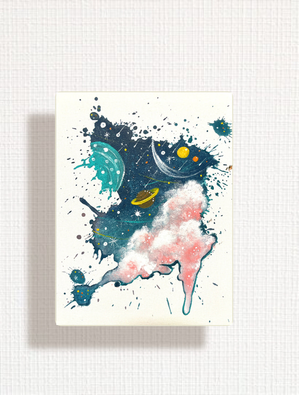旅のはじまり　(アクリル画/キャンバス画/風景画/絵画/宇宙人) はじけてSpace アート 原画 インテリア プレゼント おしゃれ