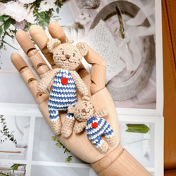 IKEA風クマ　編みぐるみ　癒し系　北欧　ストラップ/バッグチャーム/置物 12枚目の画像