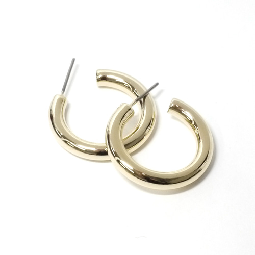 16KGP【1ペア】eje520 チタン芯！約24mmフープゴールドピアス金具 金具 