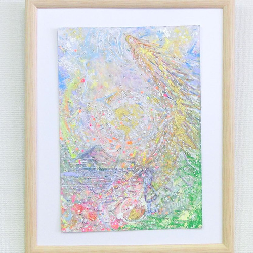 絵画　自然の美しさ・自然のパワーをどうぞ 原画「豊かな自然の力」 額サイズ44×55㎝ パワーアート 絵画