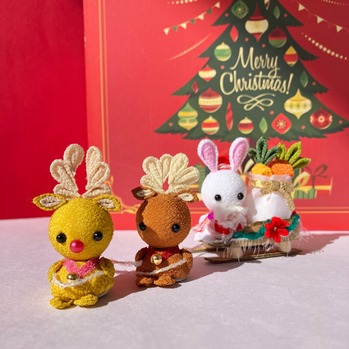 クリスマス うさぎサンタと赤鼻のトナカイ プレゼントを届けよう