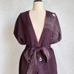 訪問着を羽織って纏って kimono haori  ロングジレ　ロングカーディガン　ロングガウン　着物リメイク　 3枚目の画像