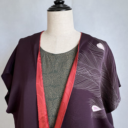 訪問着を羽織って纏って kimono haori  ロングジレ　ロングカーディガン　ロングガウン　着物リメイク　 5枚目の画像
