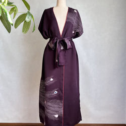 訪問着を羽織って纏って kimono haori  ロングジレ　ロングカーディガン　ロングガウン　着物リメイク　 1枚目の画像