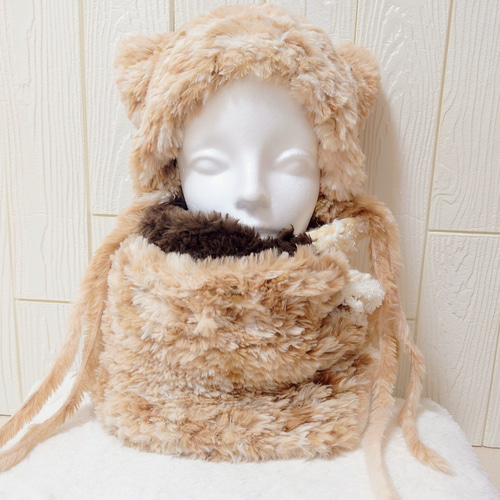 信頼も厚い キャットヤーンで編んだふわふわ4色2重巻き異素材スヌード 服＆ファッション小物