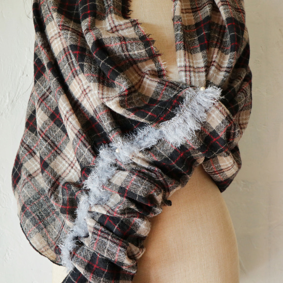 wool gauze scarf 14枚目の画像