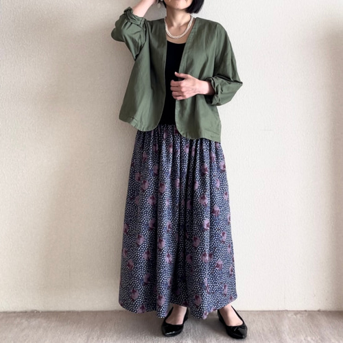 低身長さん向け洋服】リバティ生地 ギャザースカート （柄：ジュニパー 