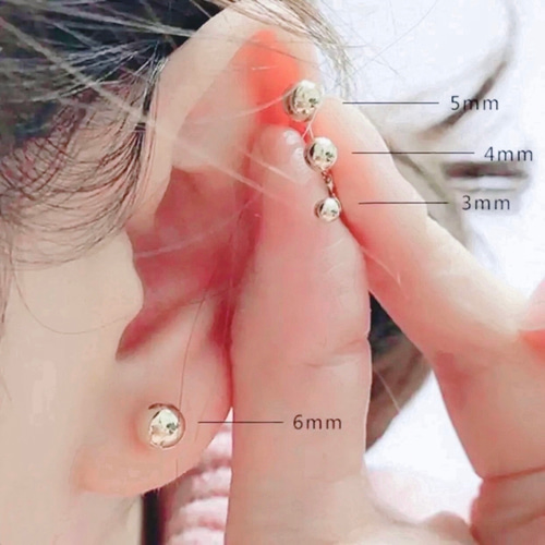 一粒ピアス インカローズ 6.5mm 天然石 スタッドピアス✦ ピアス 