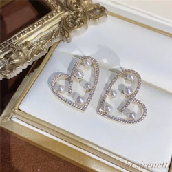 pearl zirconia heart pierce 2枚目の画像