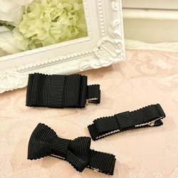 リントンツイードリボン ヘアクリップ✨キッズヘアクリップ ベビーヘア