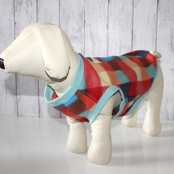 超小型犬 服 犬服 フリース ペット服 冬 ブロック チワワ ティーカップ トイプードル ヨーキー 豆柴 小型犬 パピー 5枚目の画像