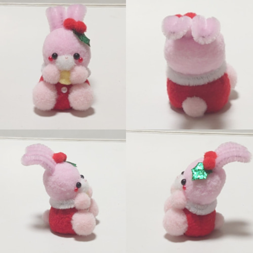 ↟⍋ポンポンXmas⍋↟*カップ入り！クリスマス桃うさちゃん(ᐢ
