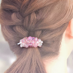 かすみ草 ヘアゴム セット ドライフラワー レジン アクセサリー 入学式