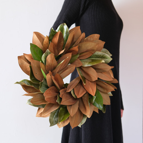 大きなマグノリアリース＊ドライフラワーリース＊クリスマス リース 花