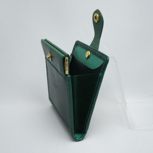 本革 イタリアンレザー コンパクト財布／ウォレット バネ口タイプ