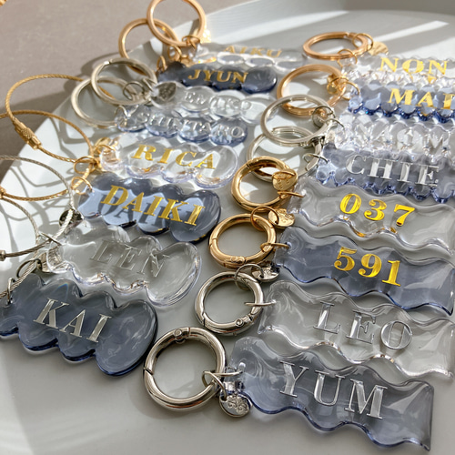 clear name keyring keychain naminami【名入れ無料