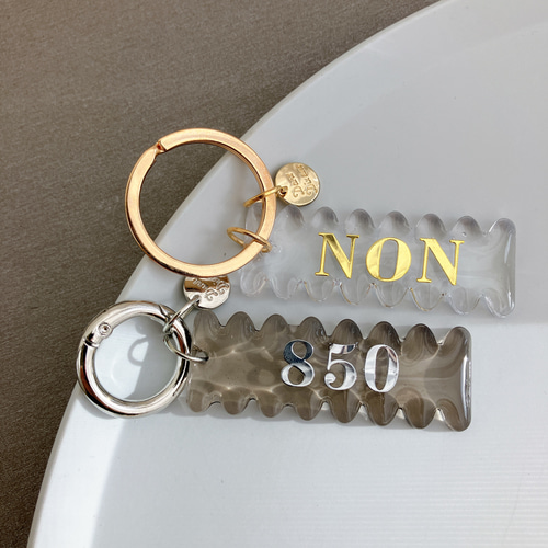 clear name keyring keychain naminami【名入れ無料 キーホルダー