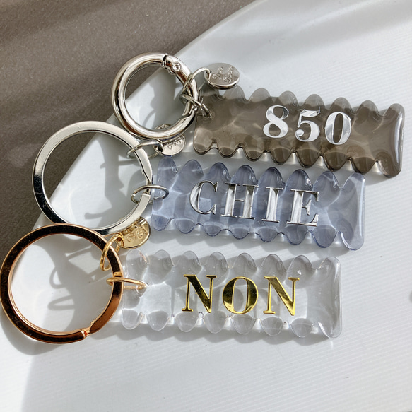 clear name keyring keychain naminami【名入れ無料　キーホルダー♡ なみなみ】 6枚目の画像