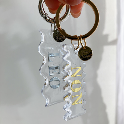 clear name keyring keychain naminami【名入れ無料